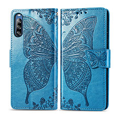 Funda de Cuero Cartera con Soporte Mariposa Carcasa para Sony Xperia L4 Azul