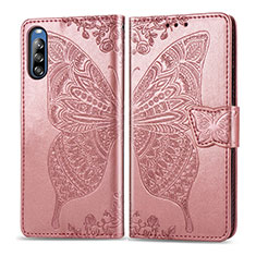 Funda de Cuero Cartera con Soporte Mariposa Carcasa para Sony Xperia L4 Rosa