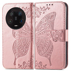 Funda de Cuero Cartera con Soporte Mariposa Carcasa para Xiaomi Mi 13 Ultra 5G Oro Rosa