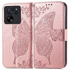 Funda de Cuero Cartera con Soporte Mariposa Carcasa para Xiaomi Mi 13T 5G Oro Rosa