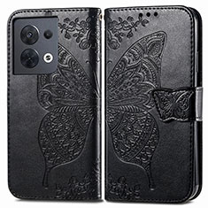 Funda de Cuero Cartera con Soporte Mariposa Carcasa para Xiaomi Redmi Note 13 Pro 5G Negro