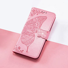 Funda de Cuero Cartera con Soporte Mariposa Carcasa S01D para Google Pixel 4a 5G Rosa Roja