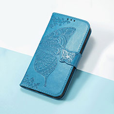 Funda de Cuero Cartera con Soporte Mariposa Carcasa S01D para Google Pixel 5 Azul