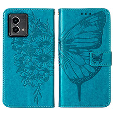 Funda de Cuero Cartera con Soporte Mariposa Carcasa Y01B para Motorola Moto G Stylus (2023) 4G Azul