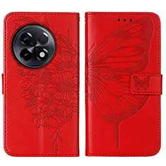 Funda de Cuero Cartera con Soporte Mariposa Carcasa Y01B para OnePlus Ace 2 Pro 5G Rojo