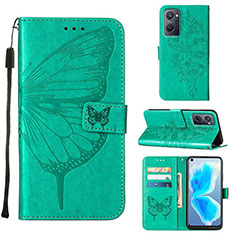 Funda de Cuero Cartera con Soporte Mariposa Carcasa Y01B para Oppo A96 4G Verde