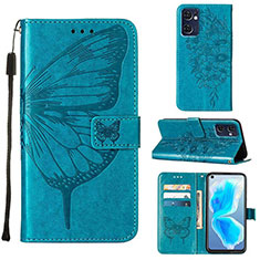 Funda de Cuero Cartera con Soporte Mariposa Carcasa Y01B para Oppo Reno7 5G Azul