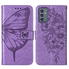 Funda de Cuero Cartera con Soporte Mariposa Carcasa Y01B para Samsung Galaxy A05s Purpura Claro