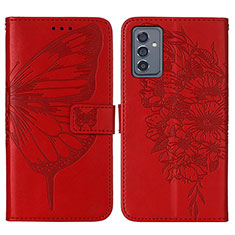 Funda de Cuero Cartera con Soporte Mariposa Carcasa Y01B para Samsung Galaxy A05s Rojo