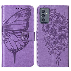 Funda de Cuero Cartera con Soporte Mariposa Carcasa Y01B para Samsung Galaxy A15 5G Purpura Claro