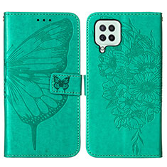 Funda de Cuero Cartera con Soporte Mariposa Carcasa Y01B para Samsung Galaxy A22 4G Verde