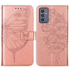 Funda de Cuero Cartera con Soporte Mariposa Carcasa Y01B para Samsung Galaxy A25 5G Oro Rosa