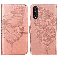 Funda de Cuero Cartera con Soporte Mariposa Carcasa Y01B para Samsung Galaxy A50 Oro Rosa