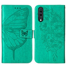 Funda de Cuero Cartera con Soporte Mariposa Carcasa Y01B para Samsung Galaxy A70 Verde