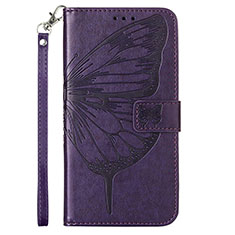 Funda de Cuero Cartera con Soporte Mariposa Carcasa Y01B para Samsung Galaxy M33 5G Morado