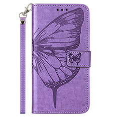 Funda de Cuero Cartera con Soporte Mariposa Carcasa Y01B para Samsung Galaxy M33 5G Purpura Claro