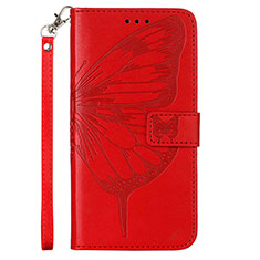 Funda de Cuero Cartera con Soporte Mariposa Carcasa Y01B para Samsung Galaxy M33 5G Rojo