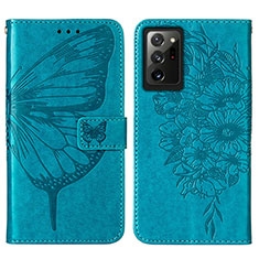 Funda de Cuero Cartera con Soporte Mariposa Carcasa Y01B para Samsung Galaxy Note 20 Ultra 5G Azul