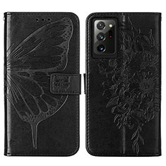 Funda de Cuero Cartera con Soporte Mariposa Carcasa Y01B para Samsung Galaxy Note 20 Ultra 5G Negro