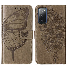 Funda de Cuero Cartera con Soporte Mariposa Carcasa Y01B para Samsung Galaxy S20 FE 5G Gris