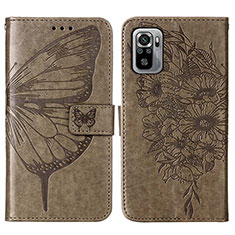 Funda de Cuero Cartera con Soporte Mariposa Carcasa Y01B para Xiaomi Poco M5S Gris