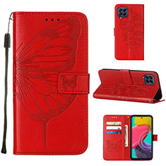 Funda de Cuero Cartera con Soporte Mariposa Carcasa Y02B para Samsung Galaxy M33 5G Rojo