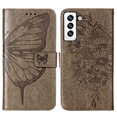 Funda de Cuero Cartera con Soporte Mariposa Carcasa Y06B para Samsung Galaxy S21 FE 5G Bronze