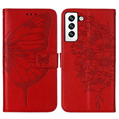 Funda de Cuero Cartera con Soporte Mariposa Carcasa Y06B para Samsung Galaxy S23 Plus 5G Rojo