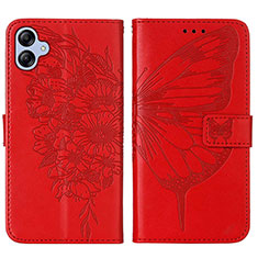 Funda de Cuero Cartera con Soporte Mariposa Carcasa YB1 para Samsung Galaxy A04E Rojo