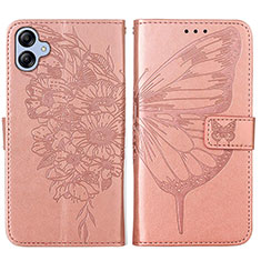 Funda de Cuero Cartera con Soporte Mariposa Carcasa YB1 para Samsung Galaxy M04 Oro Rosa