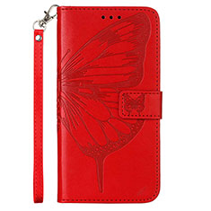 Funda de Cuero Cartera con Soporte Mariposa Carcasa YB2 para Xiaomi Poco X5 Pro 5G Rojo