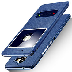 Funda de Cuero Cartera con Soporte para Huawei Enjoy 7 Plus Azul