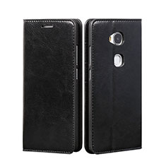 Funda de Cuero Cartera con Soporte para Huawei GR5 Negro