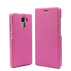 Funda de Cuero Cartera con Soporte para Huawei Honor 7 Dual SIM Rosa