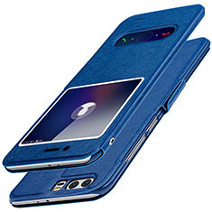 Funda de Cuero Cartera con Soporte para Huawei Honor 9 Azul