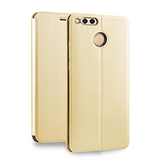 Funda de Cuero Cartera con Soporte para Huawei Honor Play 7X Oro