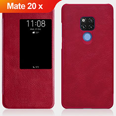 Funda de Cuero Cartera con Soporte para Huawei Mate 20 X 5G Rojo