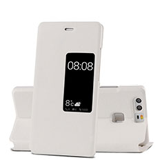 Funda de Cuero Cartera con Soporte para Huawei P9 Plus Blanco