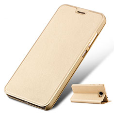 Funda de Cuero Cartera con Soporte para Huawei Y5 II Y5 2 Oro