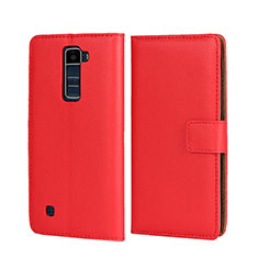 Funda de Cuero Cartera con Soporte para LG K7 Rojo