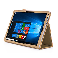 Funda de Cuero Cartera con Soporte para Microsoft Surface Pro 3 Oro