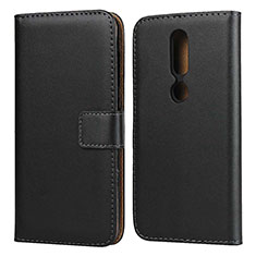 Funda de Cuero Cartera con Soporte para Nokia 4.2 Negro