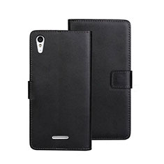 Funda de Cuero Cartera con Soporte para Sony Xperia T3 Negro