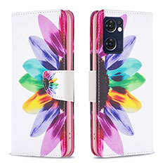 Funda de Cuero Cartera con Soporte Patron de Moda Carcasa B01F para Oppo Reno7 5G Multicolor