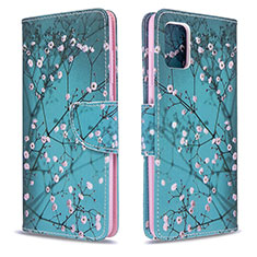 Funda de Cuero Cartera con Soporte Patron de Moda Carcasa B01F para Samsung Galaxy A51 4G Cian