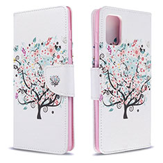 Funda de Cuero Cartera con Soporte Patron de Moda Carcasa B01F para Samsung Galaxy A71 4G A715 Blanco