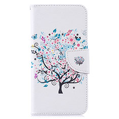 Funda de Cuero Cartera con Soporte Patron de Moda Carcasa B01F para Samsung Galaxy M20 Blanco