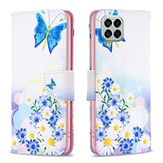 Funda de Cuero Cartera con Soporte Patron de Moda Carcasa B01F para Samsung Galaxy M33 5G Azul