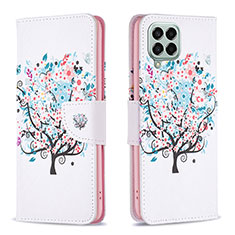 Funda de Cuero Cartera con Soporte Patron de Moda Carcasa B01F para Samsung Galaxy M33 5G Blanco