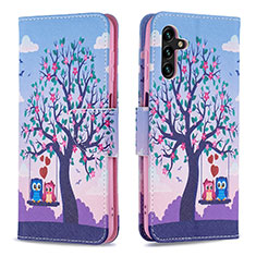 Funda de Cuero Cartera con Soporte Patron de Moda Carcasa B03F para Samsung Galaxy A04s Purpura Claro